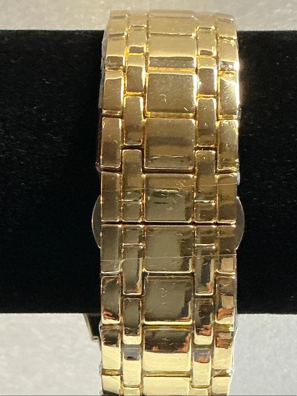 Gold Men's Chronograph Watch with Orange Dial
